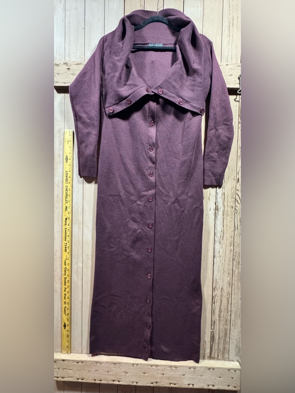 EUC Eloquii Plum Button-Front Midi Dress